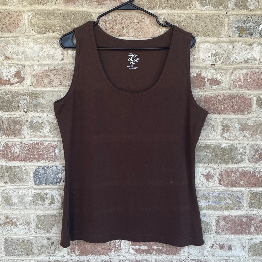 Women’s Chocolate Brown Scoop Neck Tank Top
